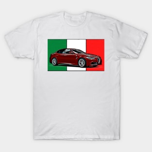 Quadrifoglio Italian Print T-Shirt